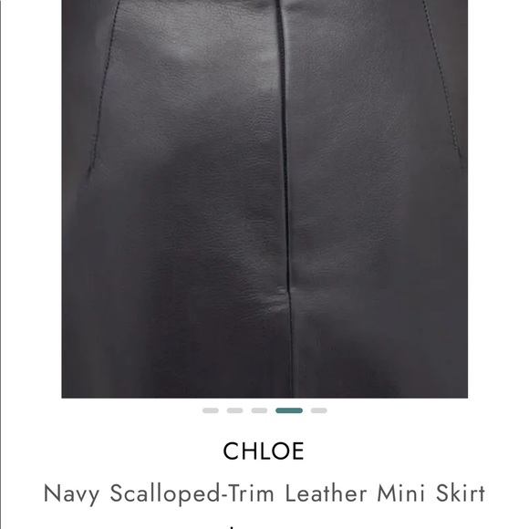 Chloe navy leather skirt - Picture 2 of 6
